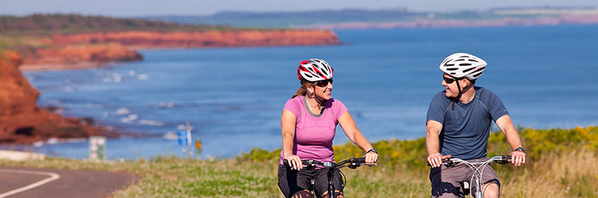 Cycling in PEI National Park.