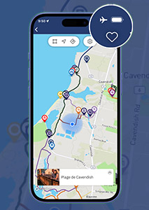Une petite image d’une carte sur l’écran d’un téléphone cellulaire.