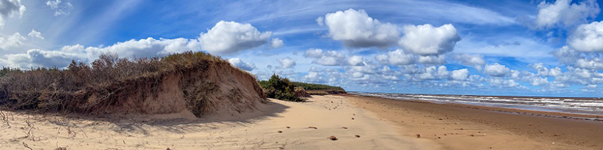 Dunes worn away after Post-tropical storm Fiona