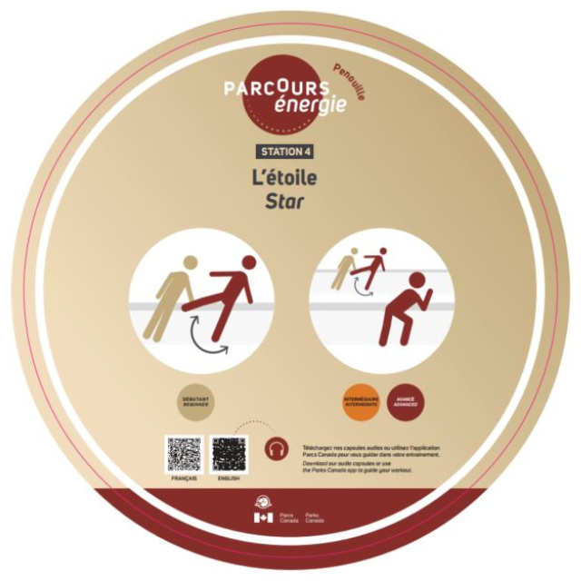 Illustration circulaire montrant un pictogramme de personne faisant un exercice.