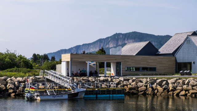 View of the harbour at the visitor information and discovery centre