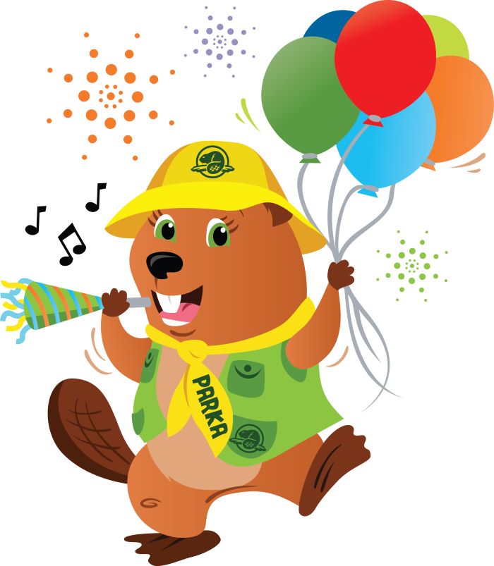 Illustration of Parka celebrating.