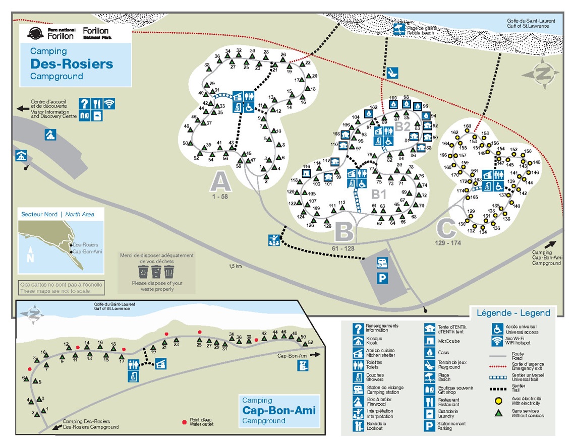 Map of the campgrounds