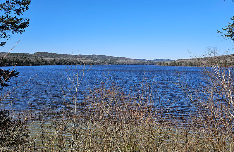 A river surrounded by hills.