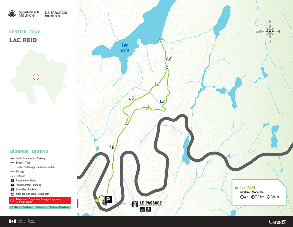 Lac-Reid trail map