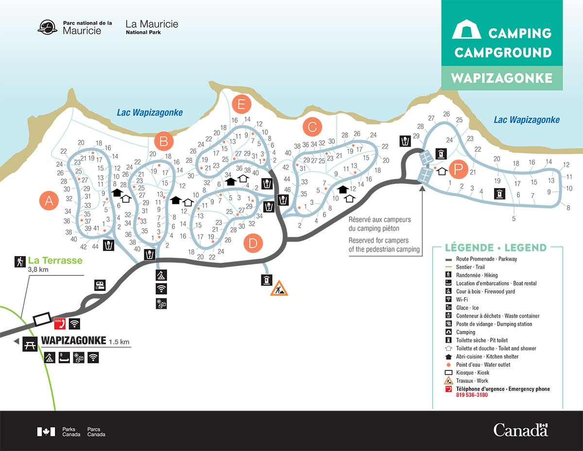 Carte du terrain de camping Wapizagonke