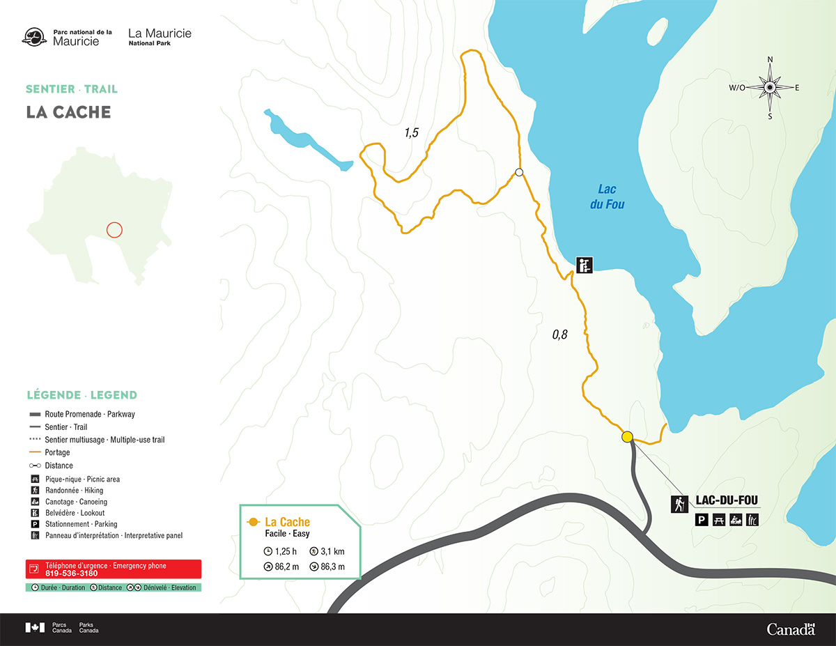 Carte du sentier La Cache