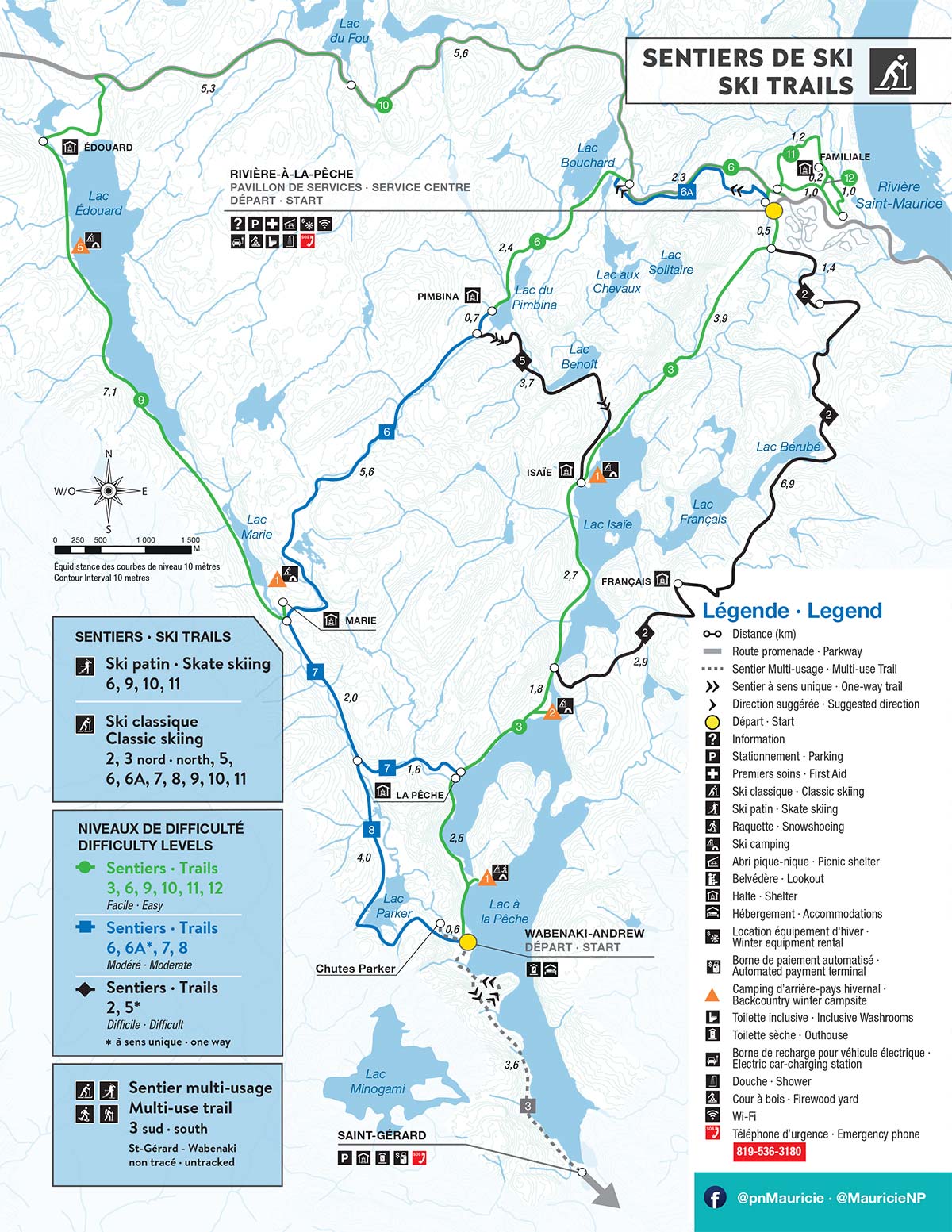 Ski trails map