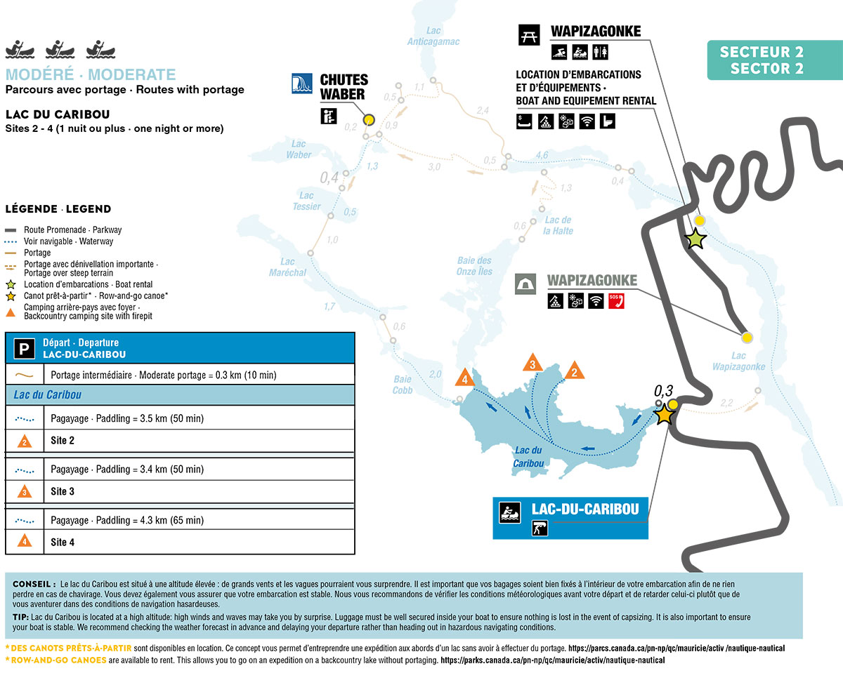 Carte du secteur du Lac du Caribou