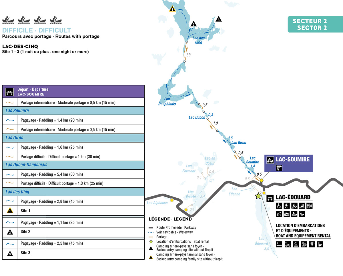 Cartes du Lac des Cinq