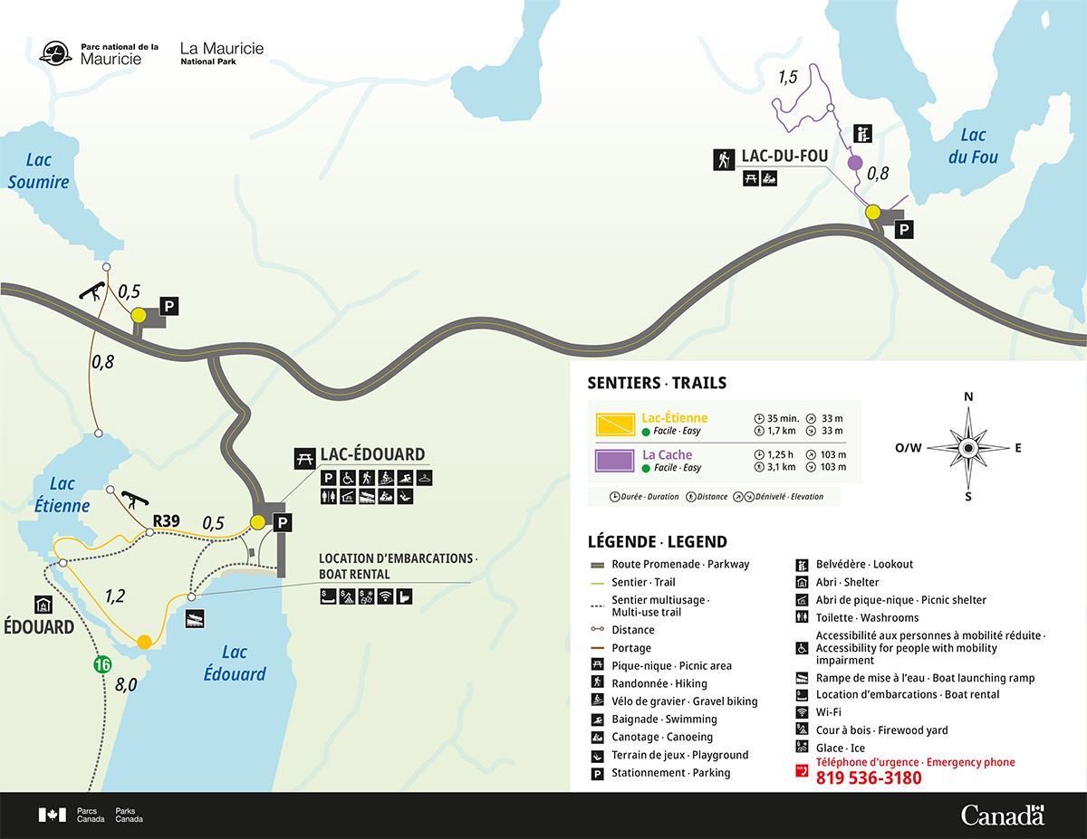 Carte des sentiers du Lac-Étienne et La Cache