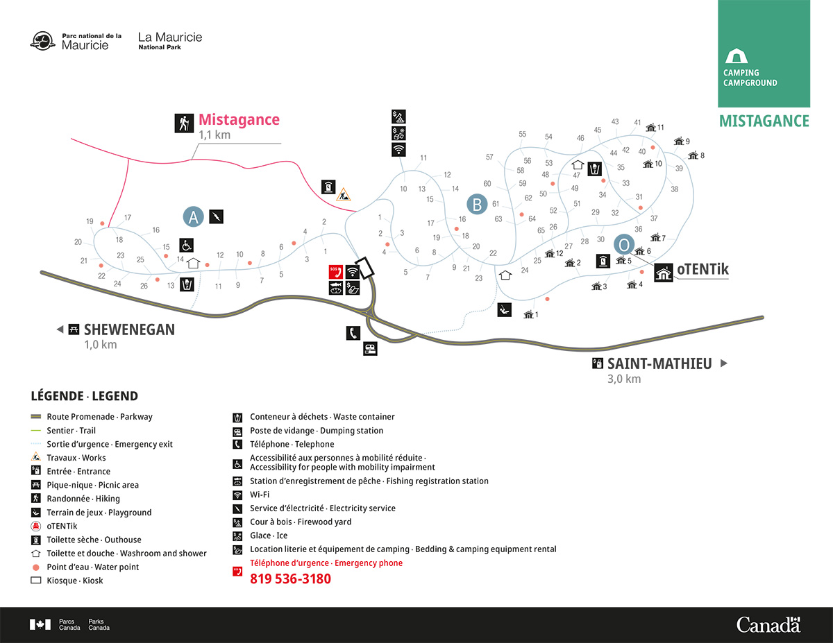 Mistagance Campground map
