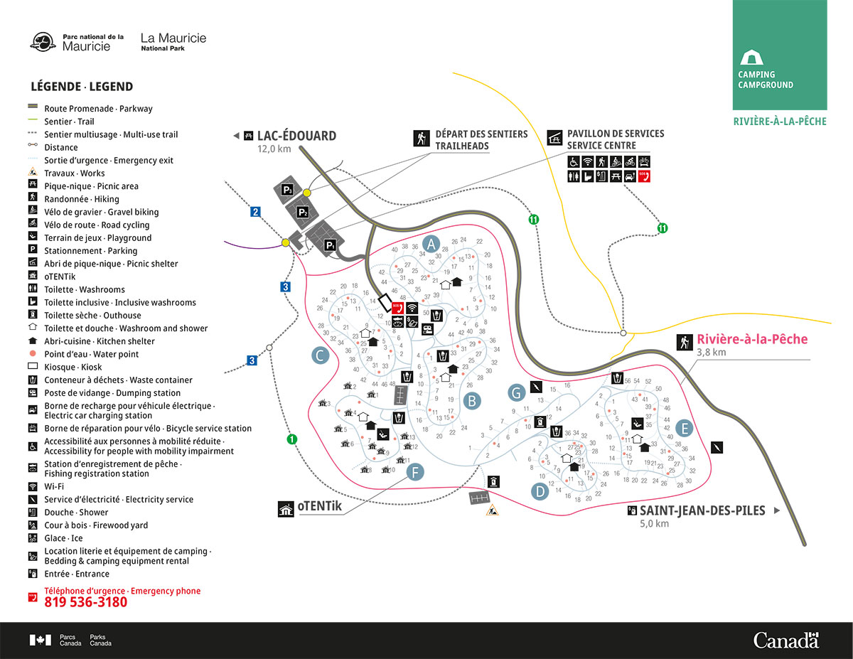 Rivière-à-la-Pêche Campground map
