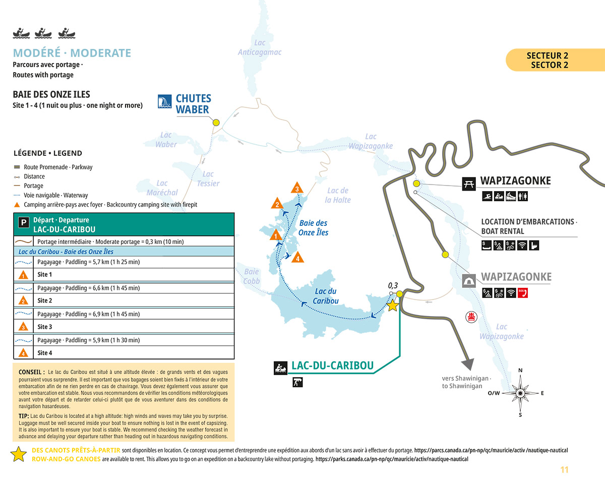 Caribou Lake sector map - Baie des Onze Îles