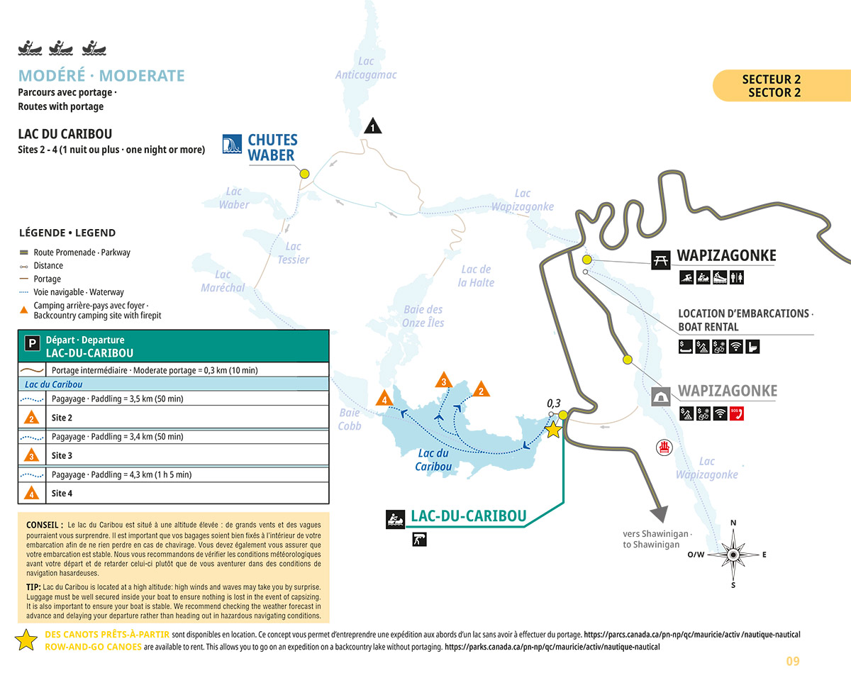 Caribou Lake sector map - Sites 2 to 4
