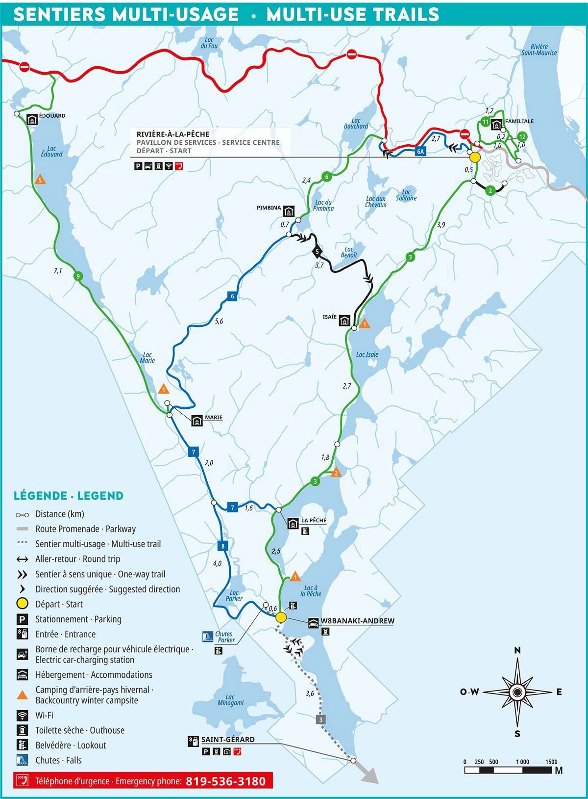 Map of spring and fall multi-use trails.