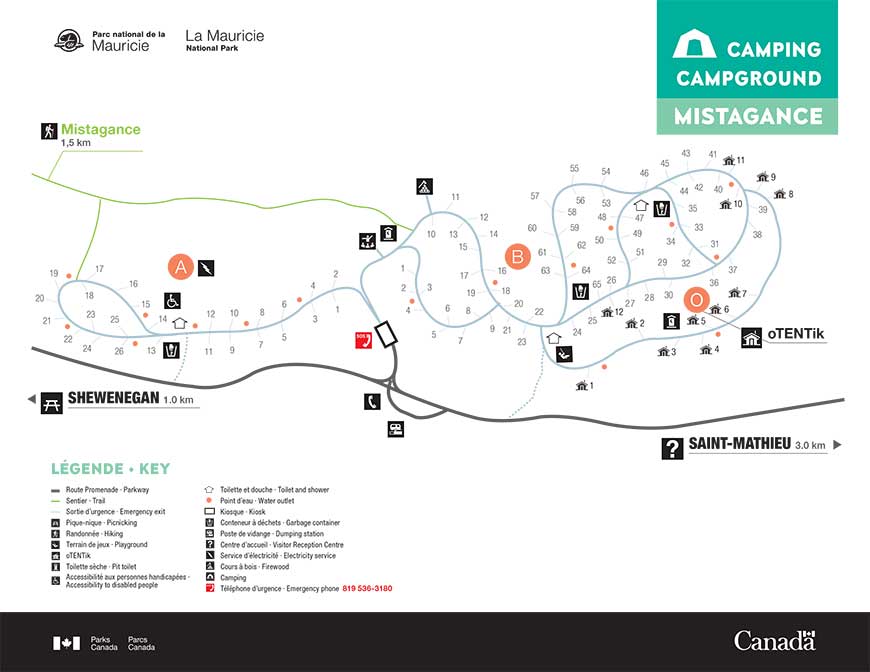 Mistagance campground map