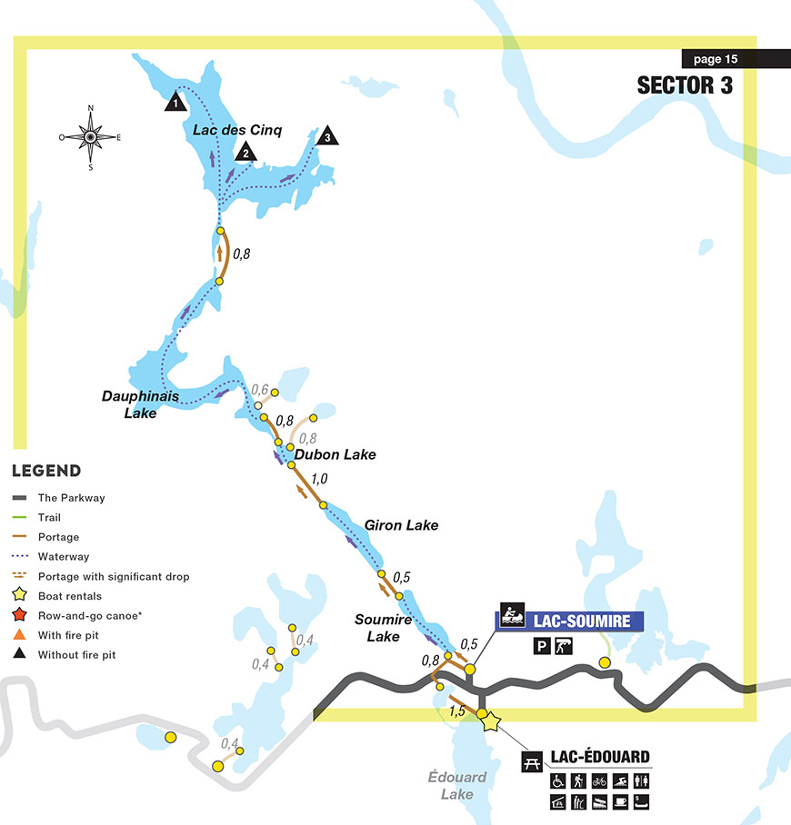 Lac des Cinq sector map