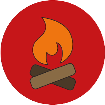 Illustration of a campfire.