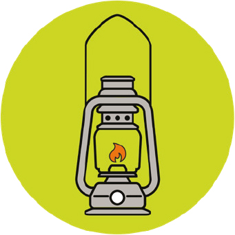 Illustration of a propane or gas lantern.