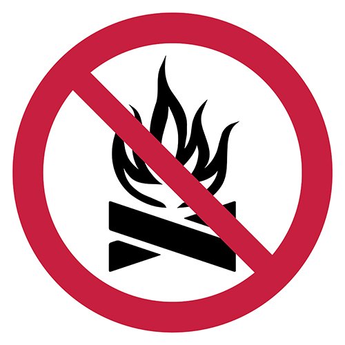 Symbole d'interdiction de feu.