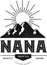 Logo de Nana, Navette nature - des montagnes surmontées d'un soleil
