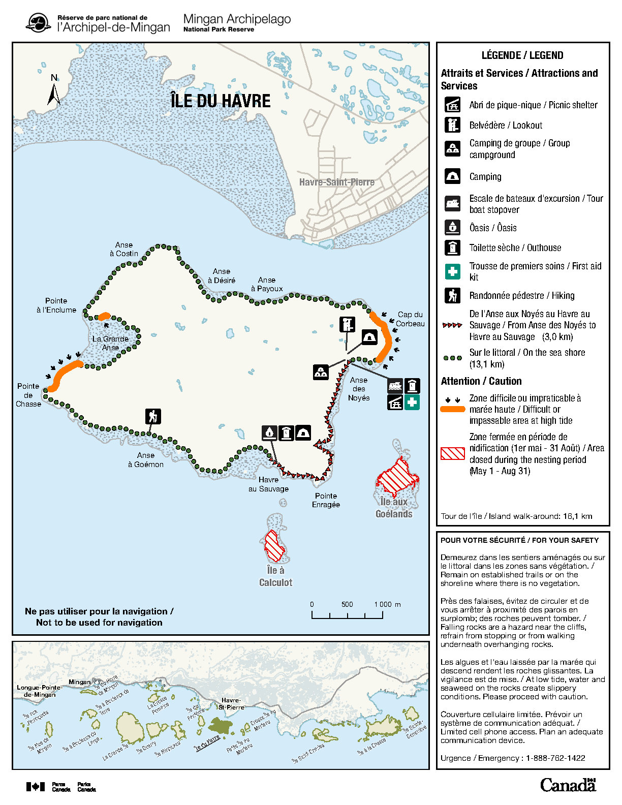 Carte de l'île du Havre