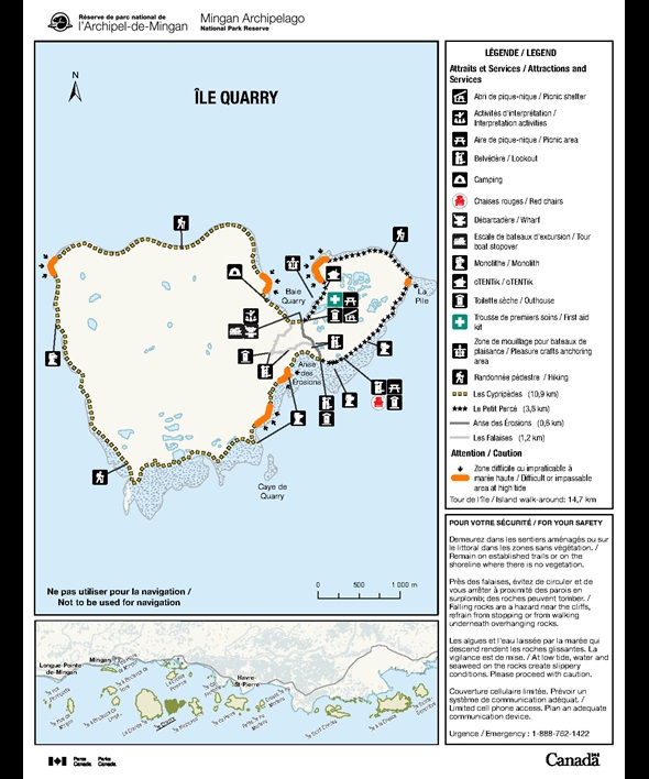 Carte de l'île Quarry