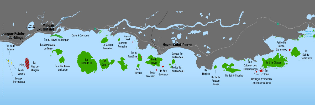 A zoom in of the western and center sectors
