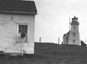 Photographie historique du premier phare de l'île aux Perroquets