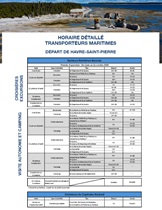 horaire transporteurs maritimes