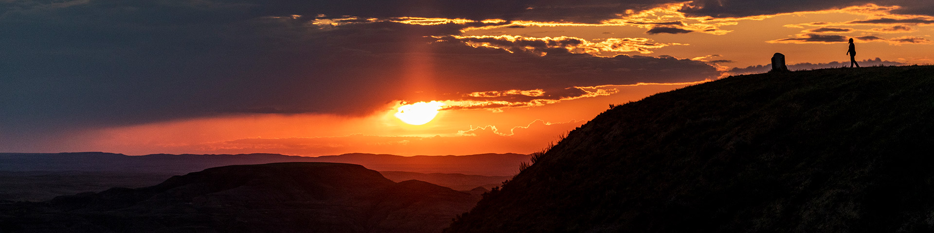 Scenes from sunset along the Badlands Parkway in the East Block of Grasslands National Park.
