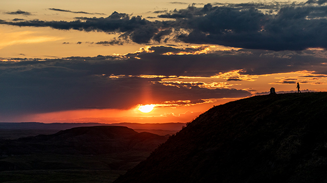 Scenes from sunset along the Badlands Parkway in the East Block of Grasslands National Park. 