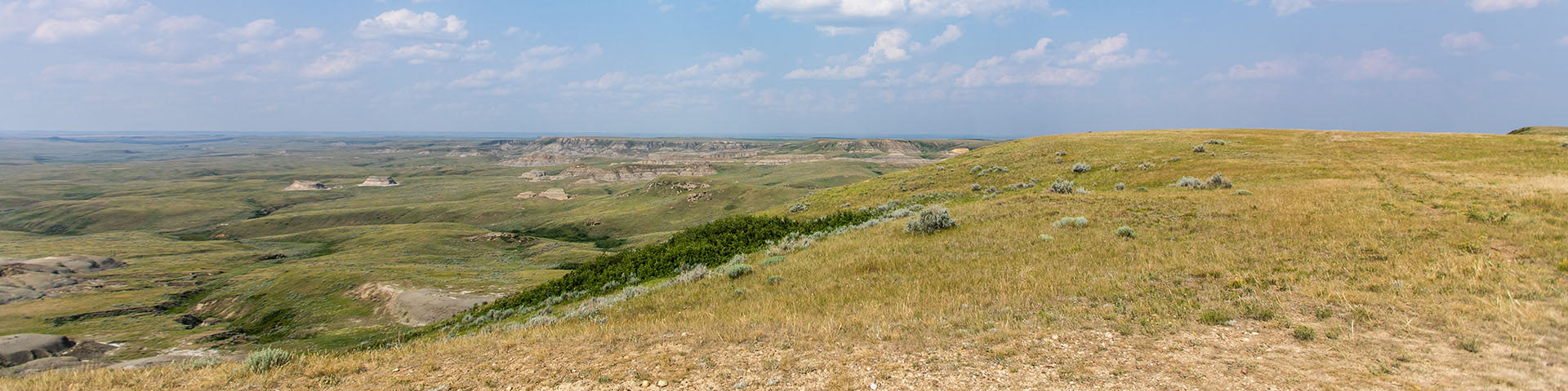 Paysages le long de la Promenade des Badlands dans le Block Est.