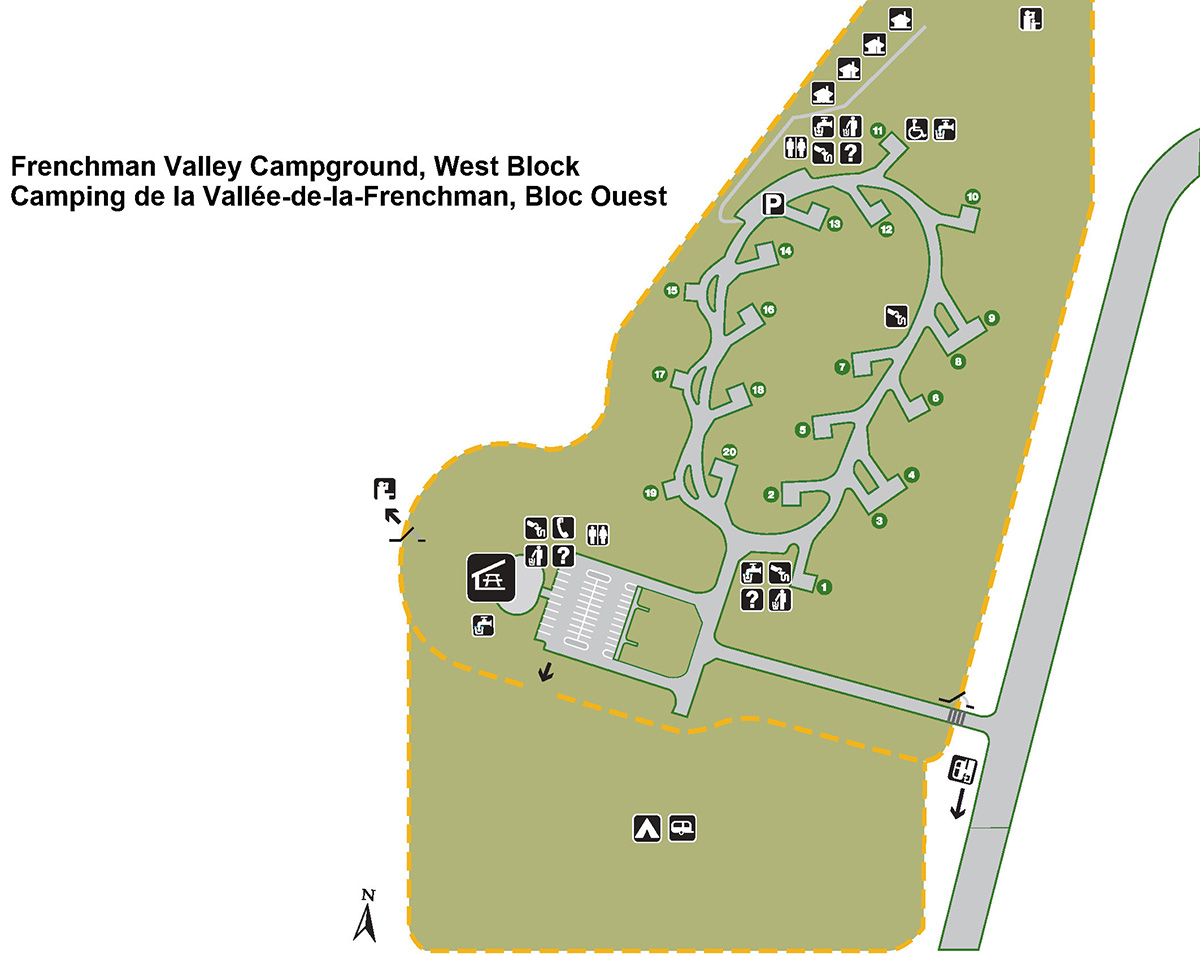 Carte du terrain de camping Frenchman Valley