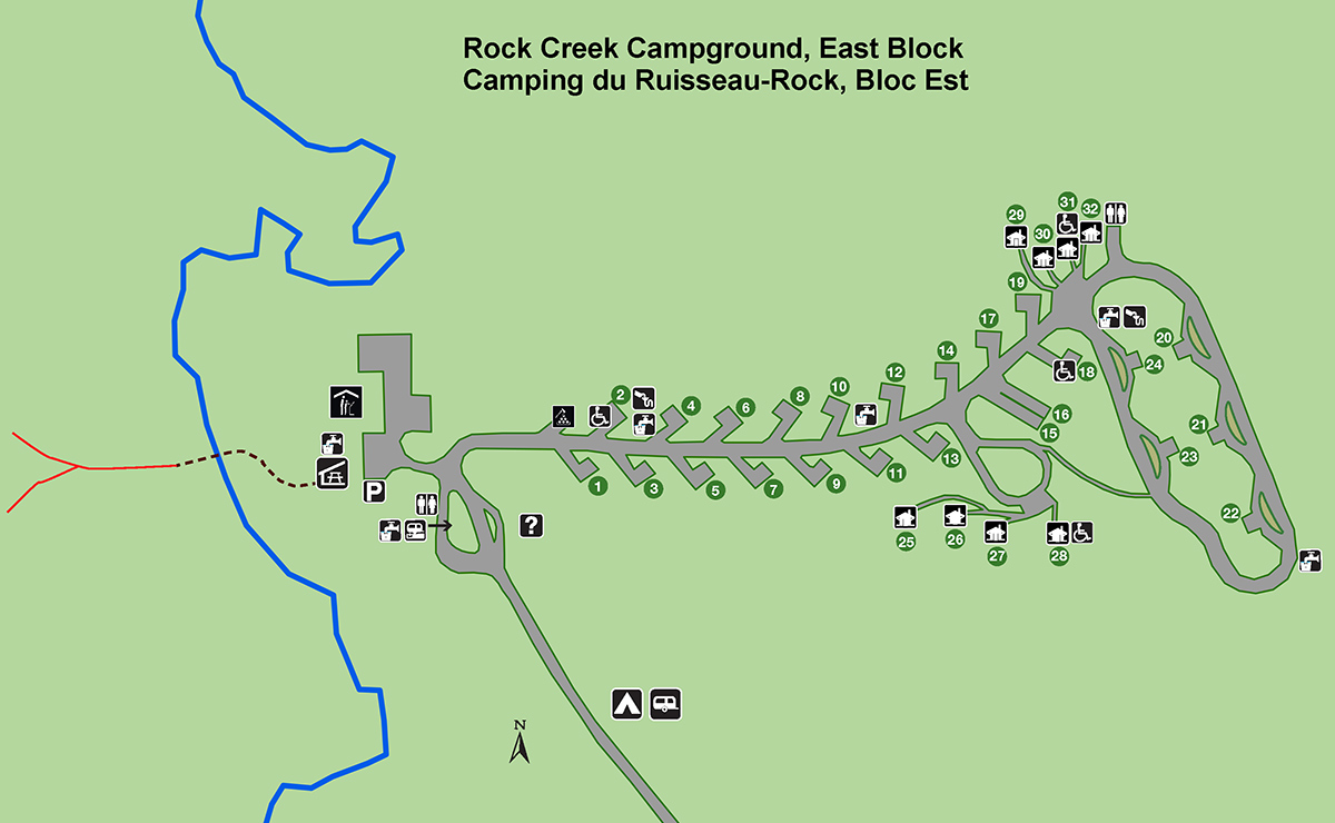 Carte du terrain de camping Rock Creek