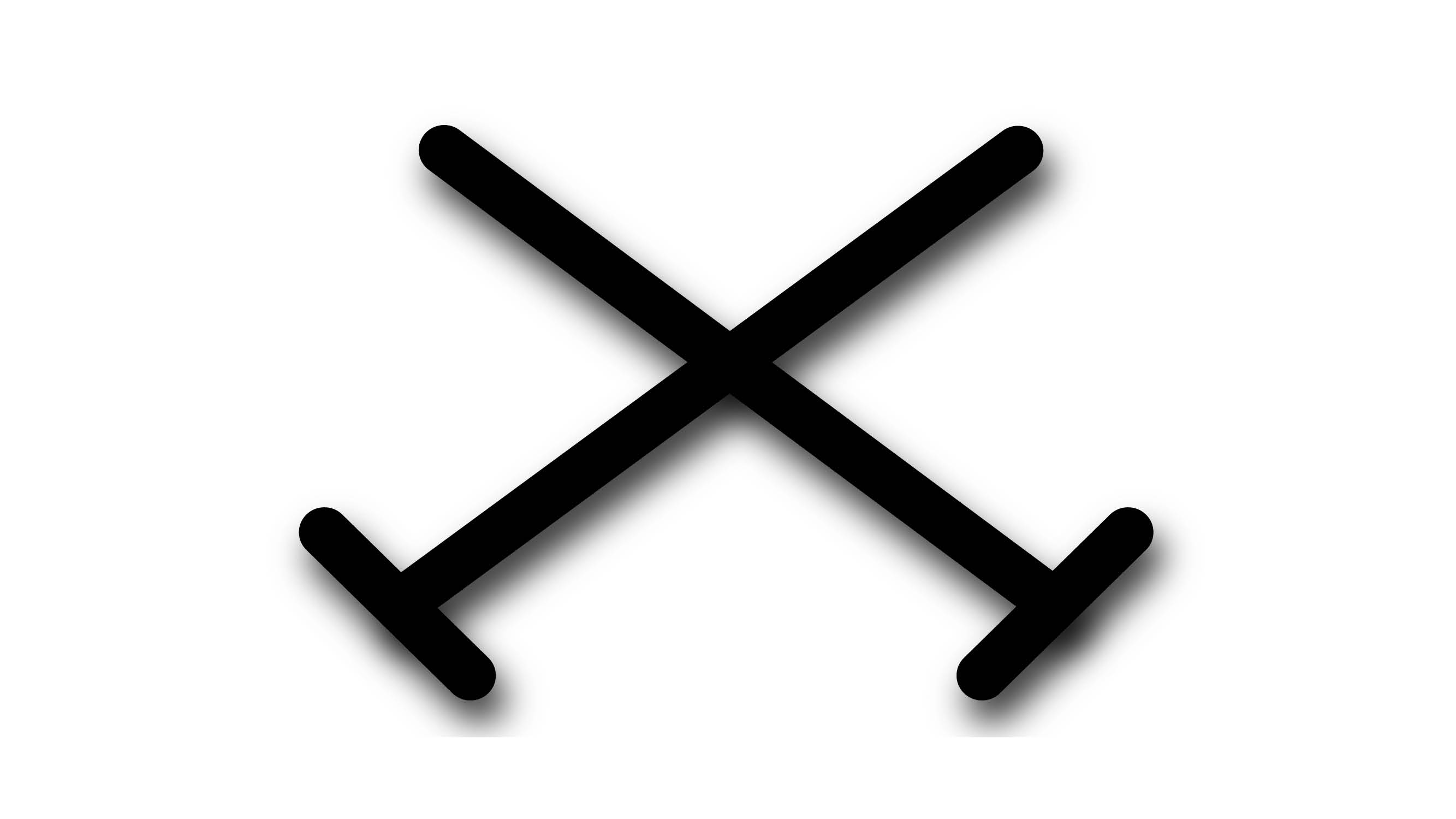 Cattle brand appearing as two upside down T’s crossed to make an X. 
