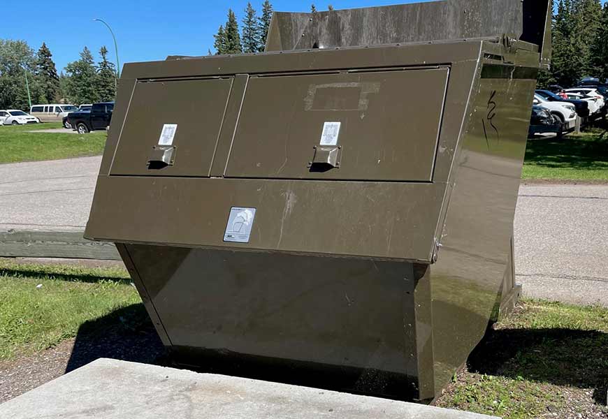 Brown dumpster for garbage