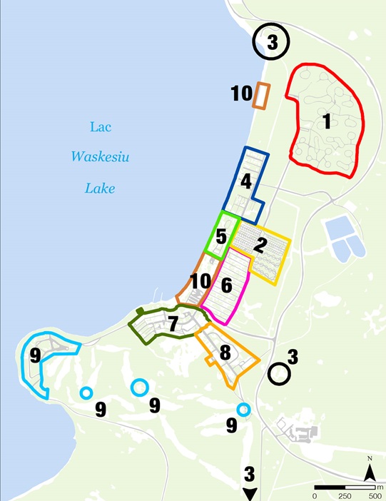 Evacuation zones map for Waskesiu