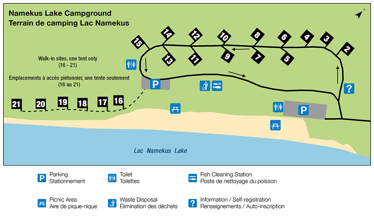 Namekus Lake Campground Map