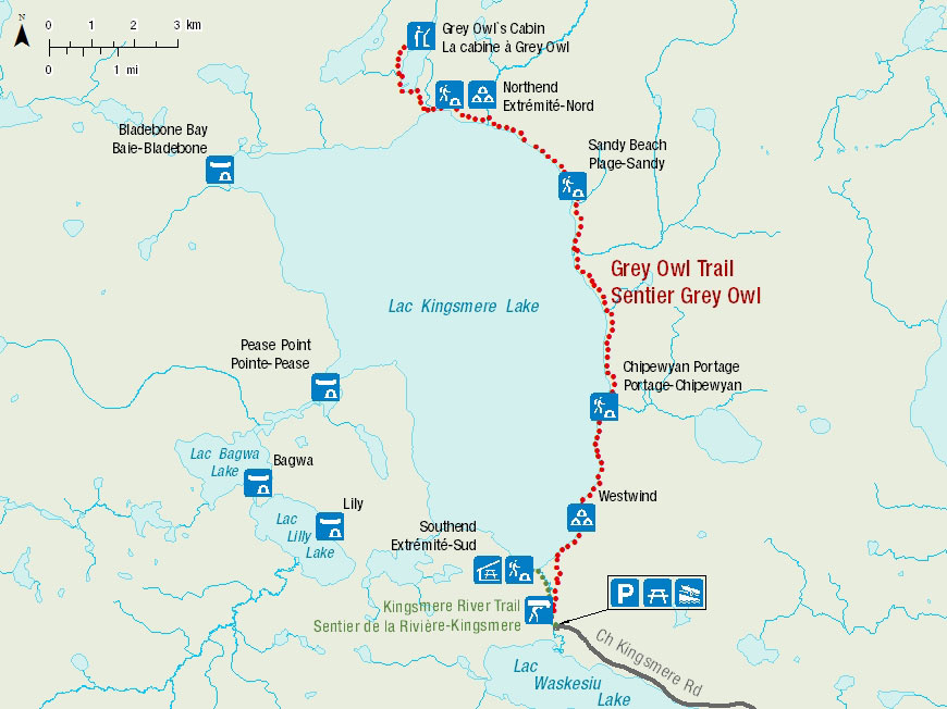 Map of Route to Grey Owl's Cabin