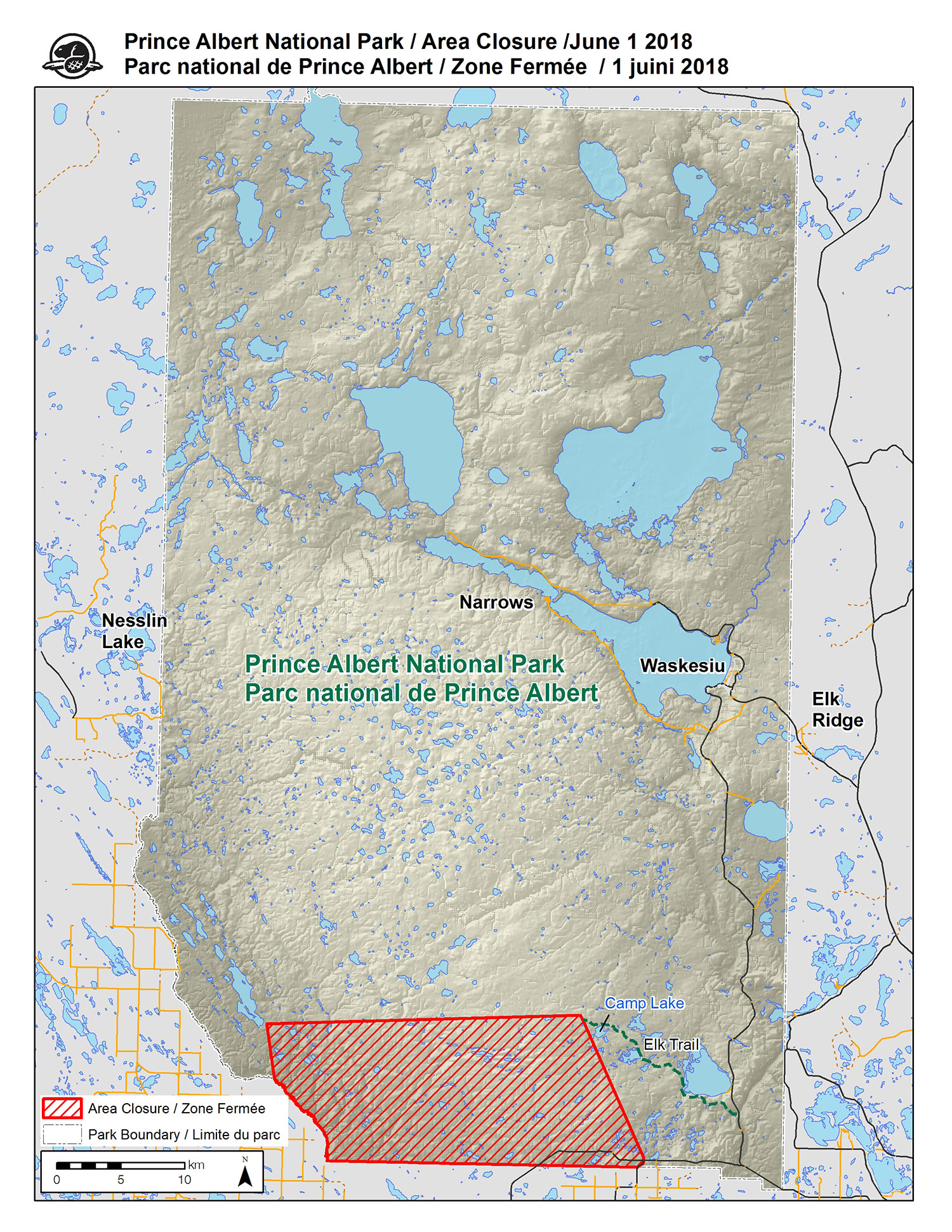 Closures map of the Rabbit Creek Fire