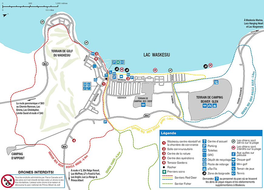 Carte lotissement urbain de Waskesiu