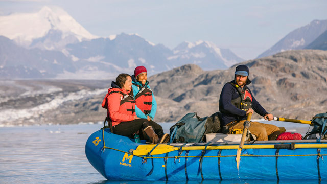 People in raft on Alsek River