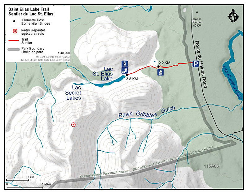 map of St Elias Lake trail