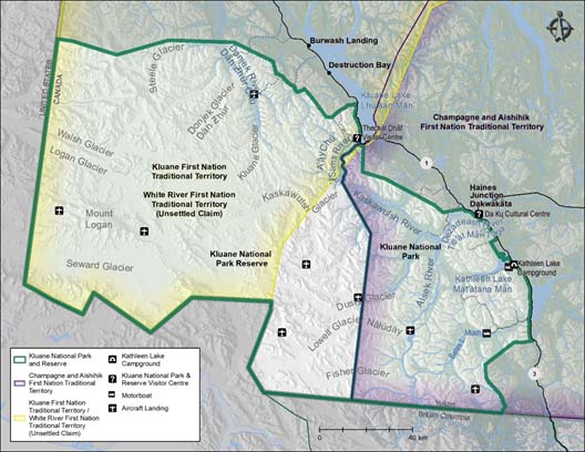 Map 2: Kluane National Park and Reserve — Text description follows