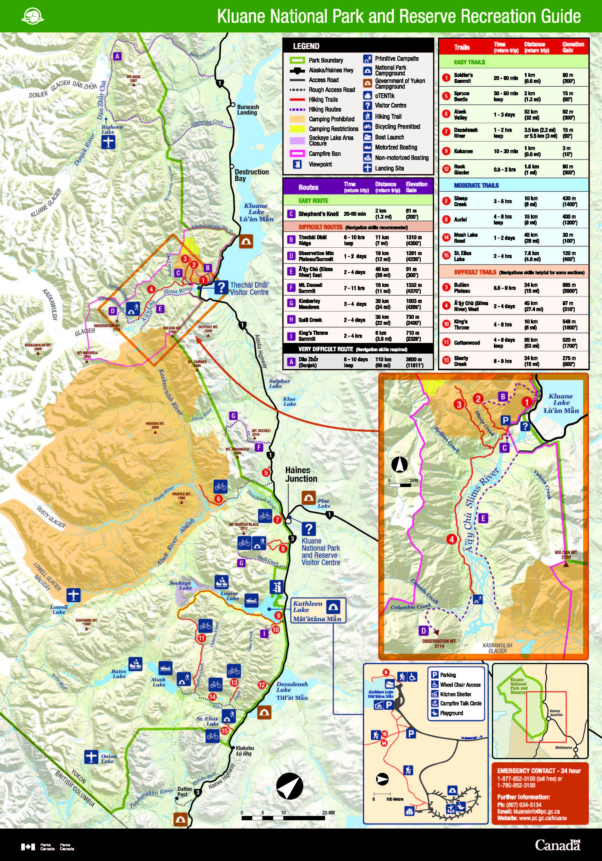 Map of trails and routes