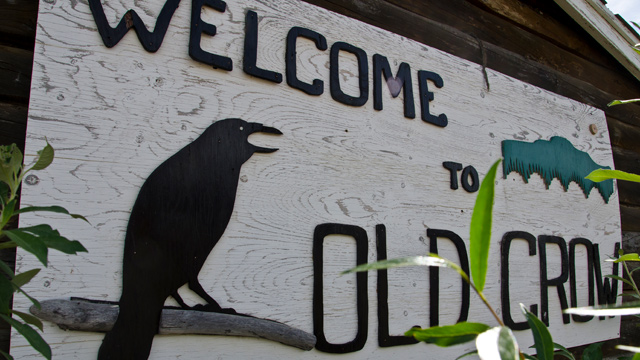 The Welcome to Old Crow sign