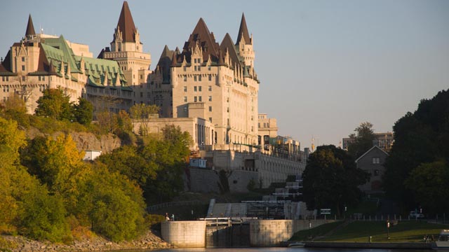 Ottawa Lockstation and Chateau Laurier from the Ottawa River.