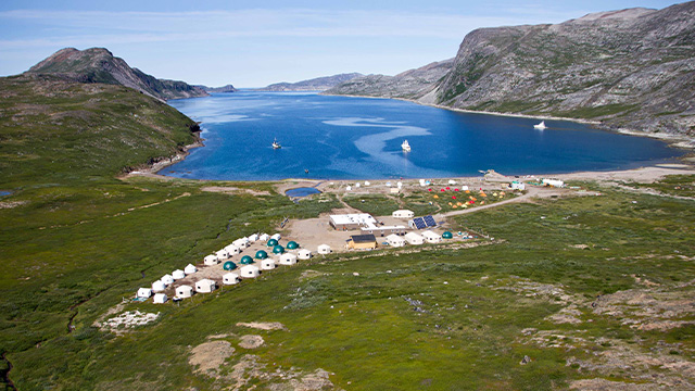 The facilities of the Torngat Mountains Base Camp and Research Station in Saglek Bay.
